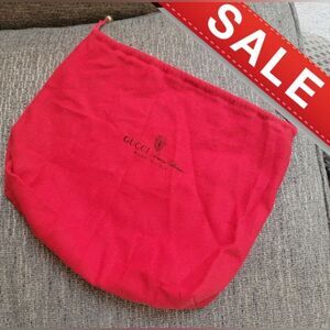 🇮🇹#GUCCI Red #Drawstring #Dust Bag Made In #Italy approx 14 X 13 X 2